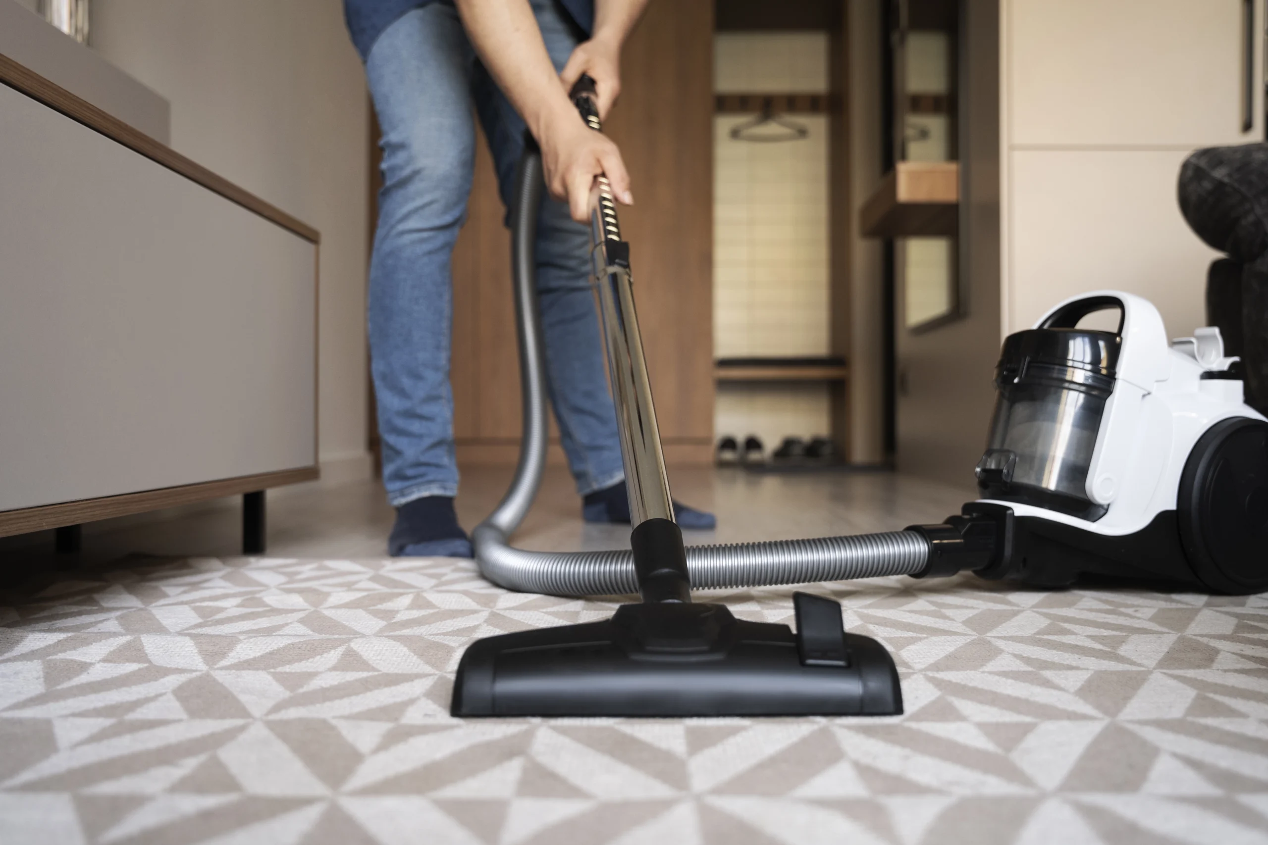 Professional carpet cleaning technician at work in Las Cruces NM